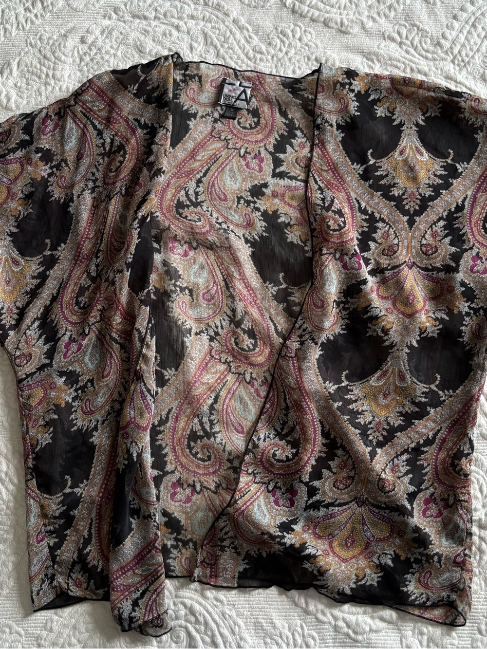 Paisley Sheer Kimono Top